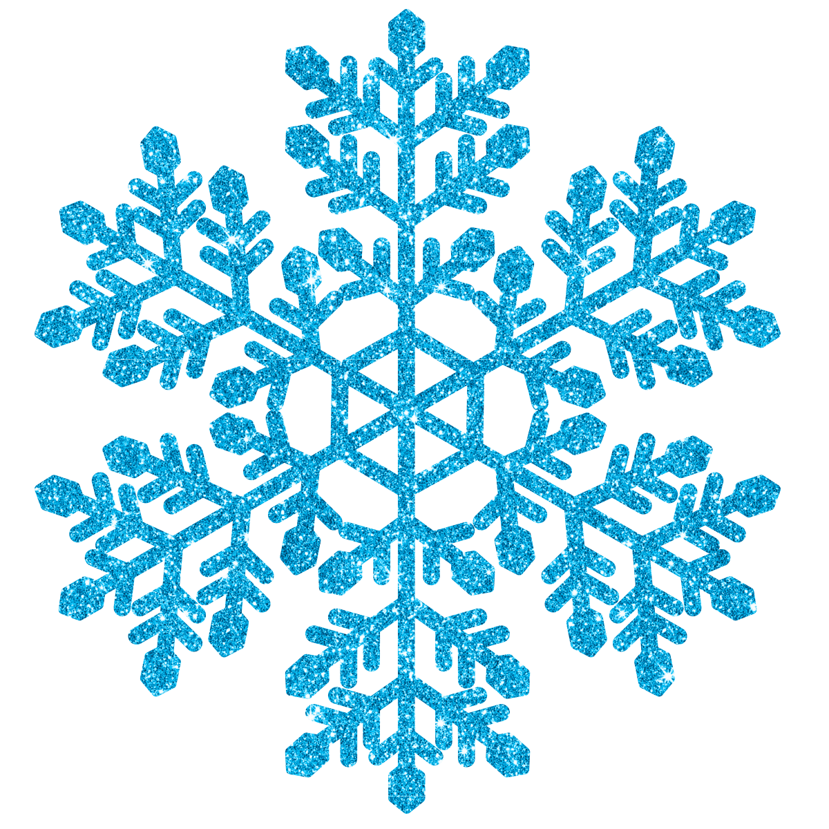 Blue Glitter Snowflake DTF Transfer