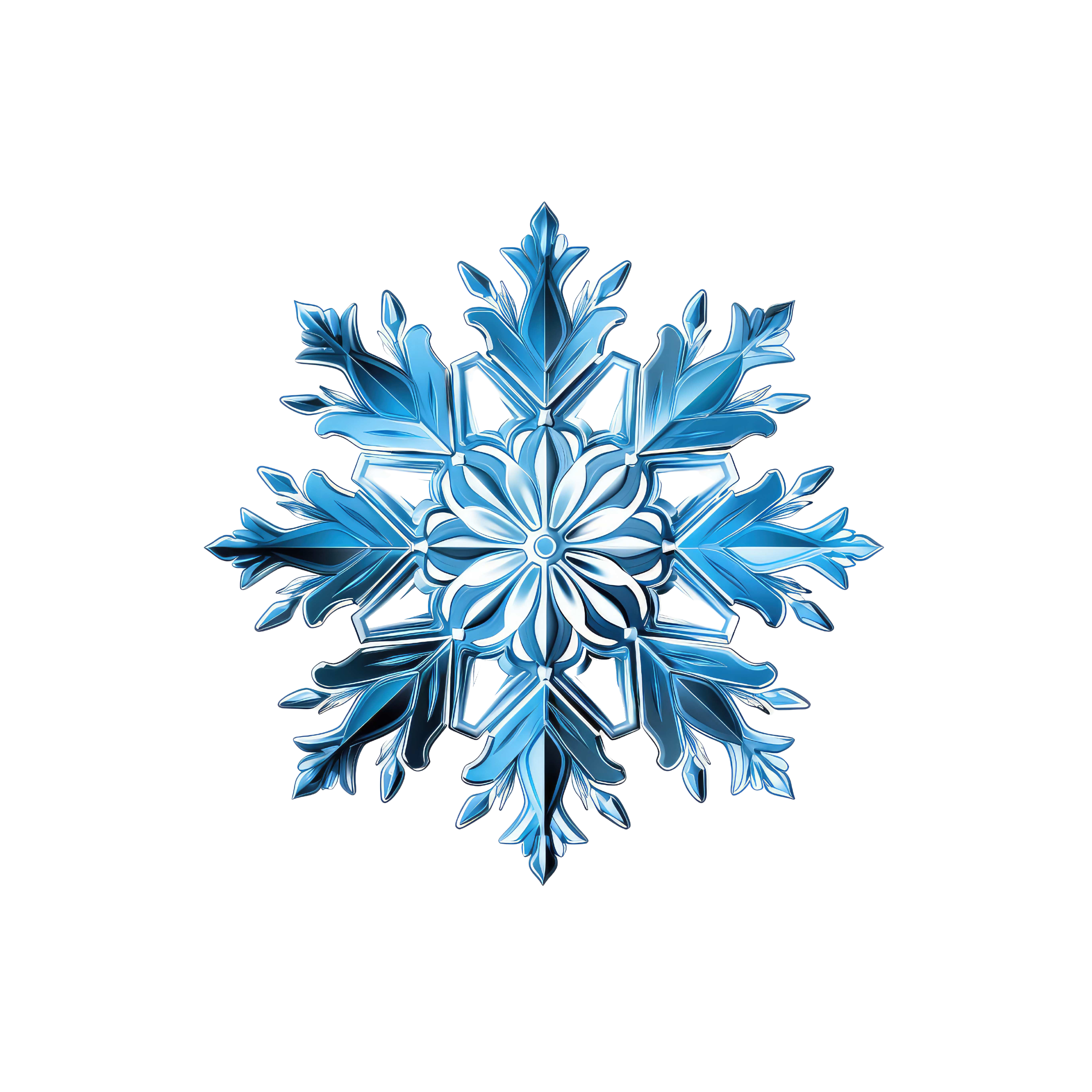 Crystal Blue Snowflake DTF Transfer