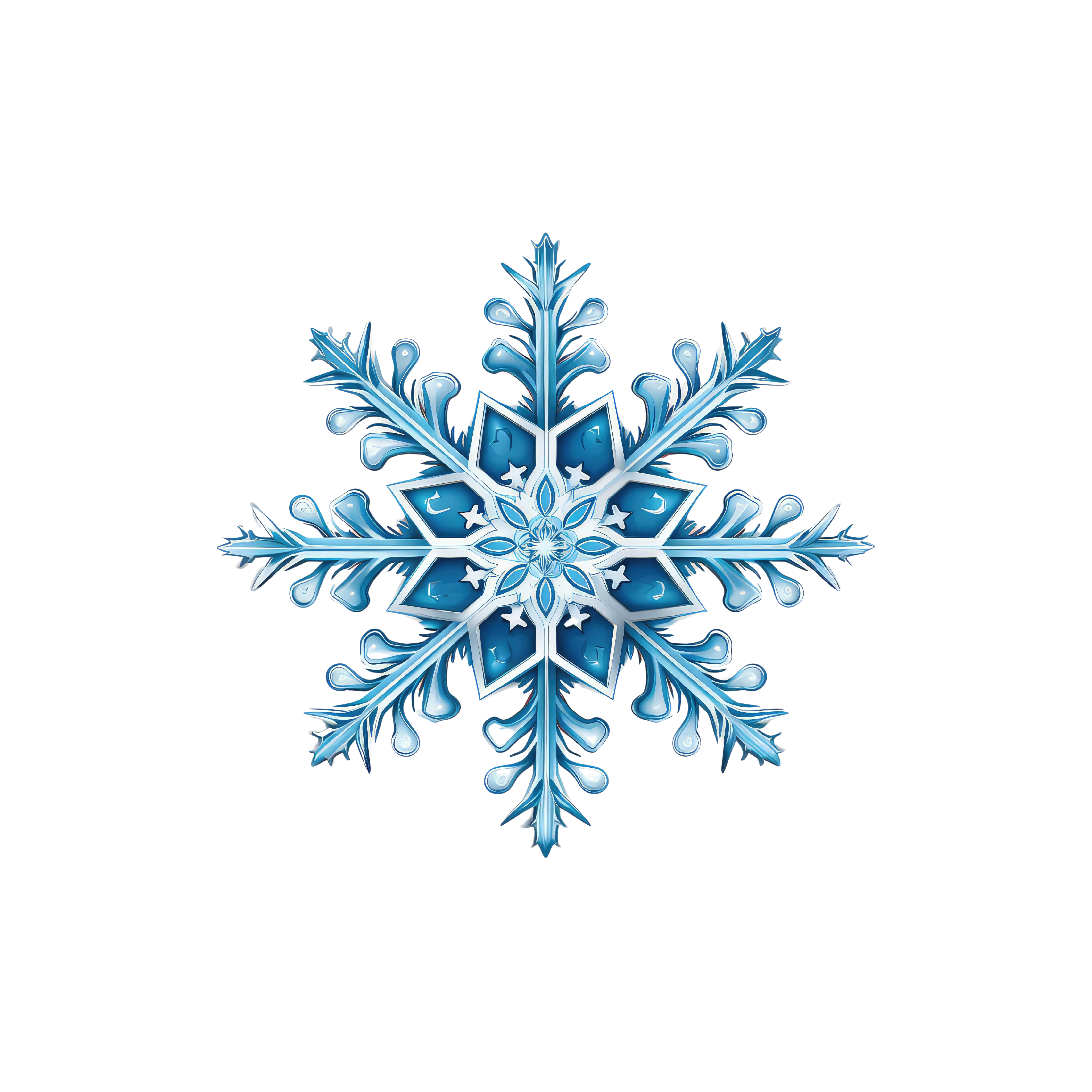 Blue Crystal Snowflake DTF Transfer