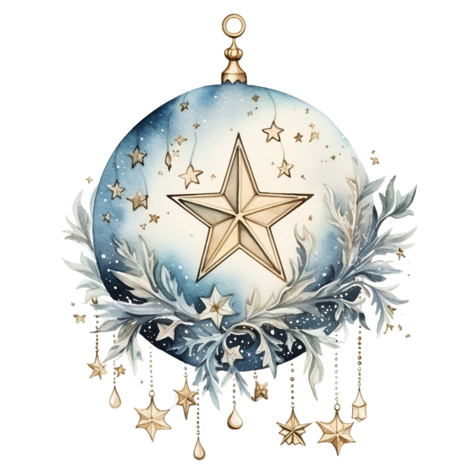 Celestial Star Christmas Ornament DTF Transfer