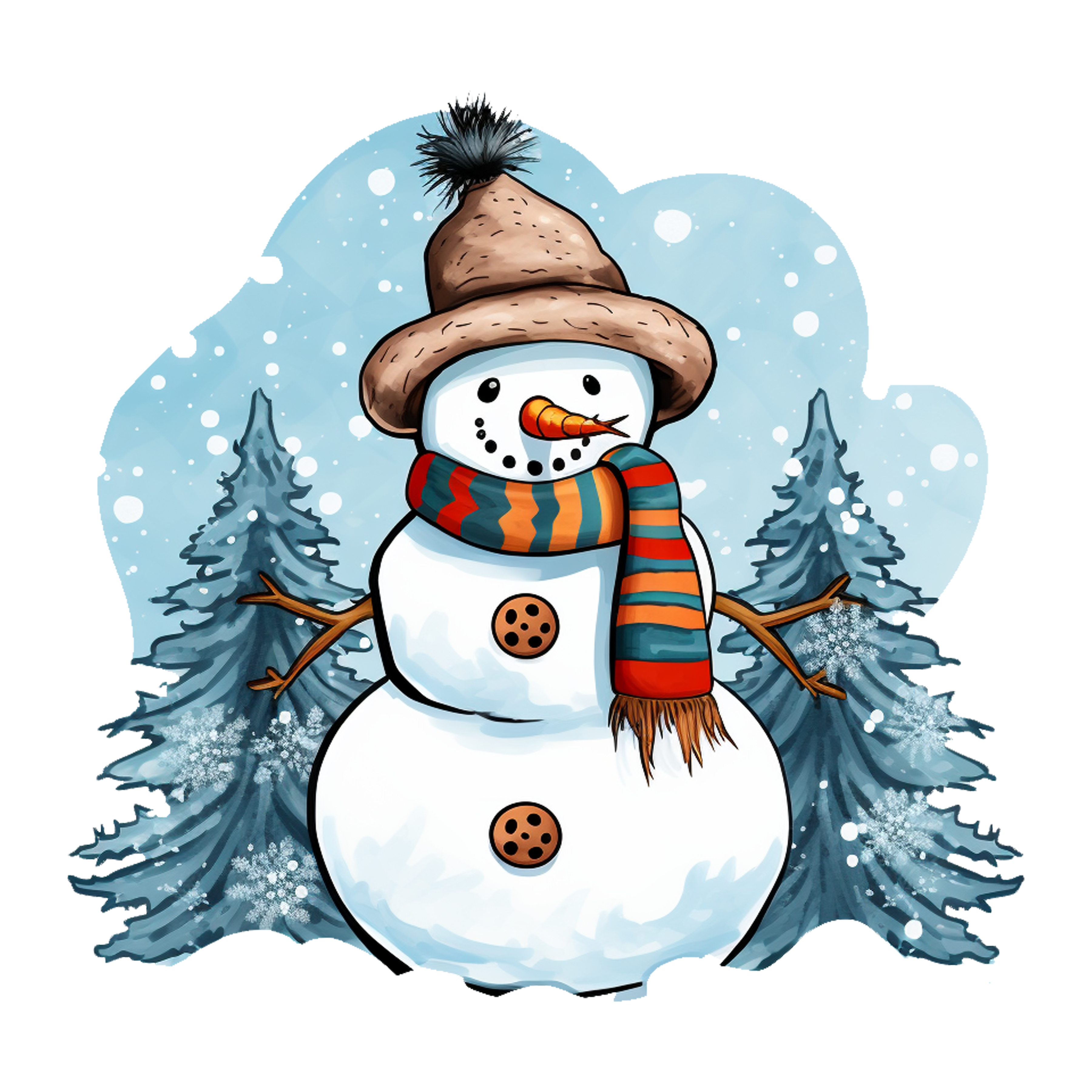 Cozy Winter Snowman DTF Transfer