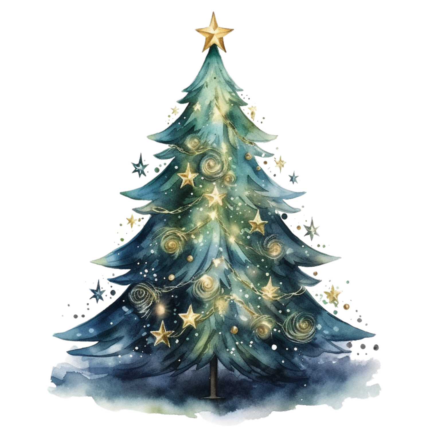 Starry Christmas Tree DTF Transfer