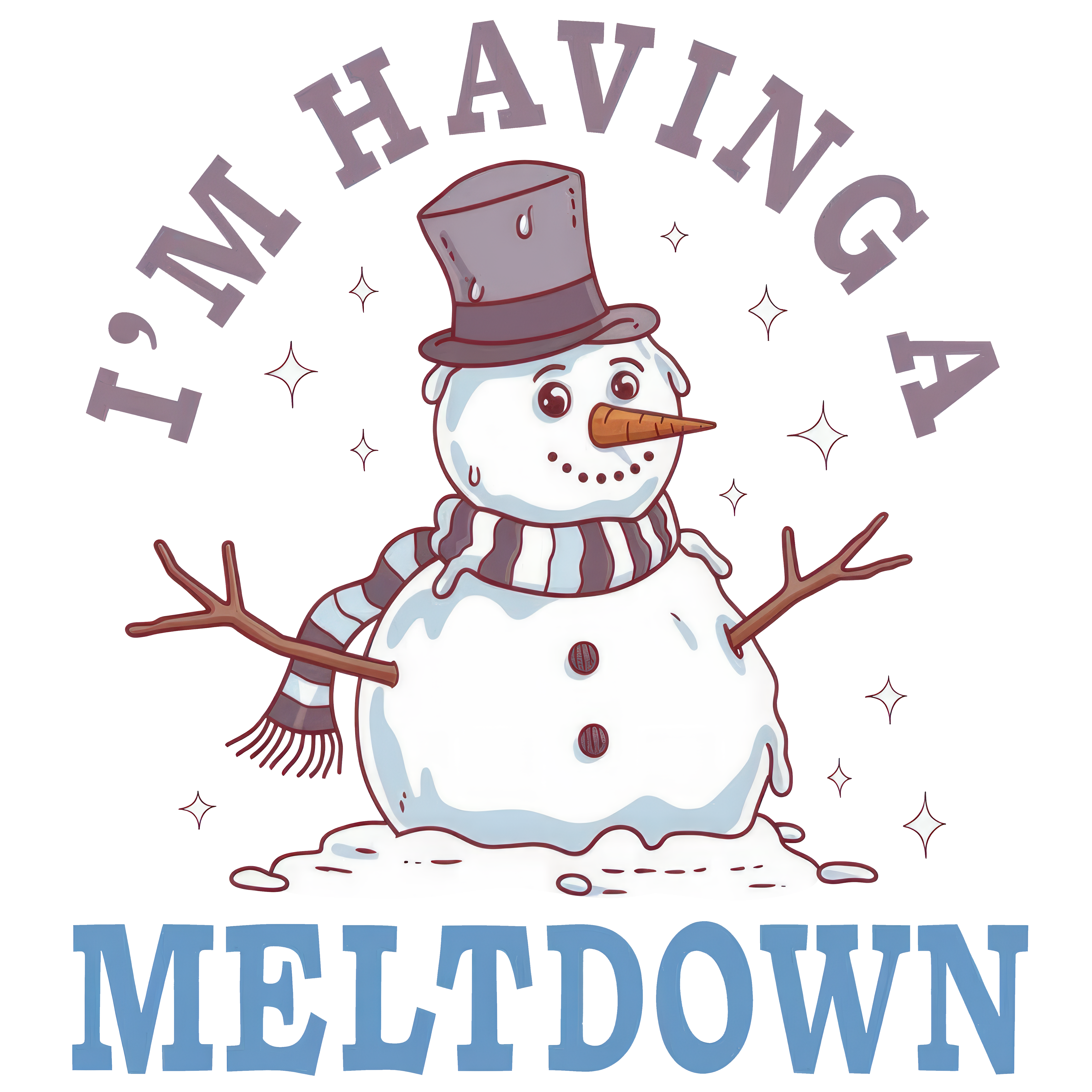 Snowman Winter Meltdown DTF Transfer
