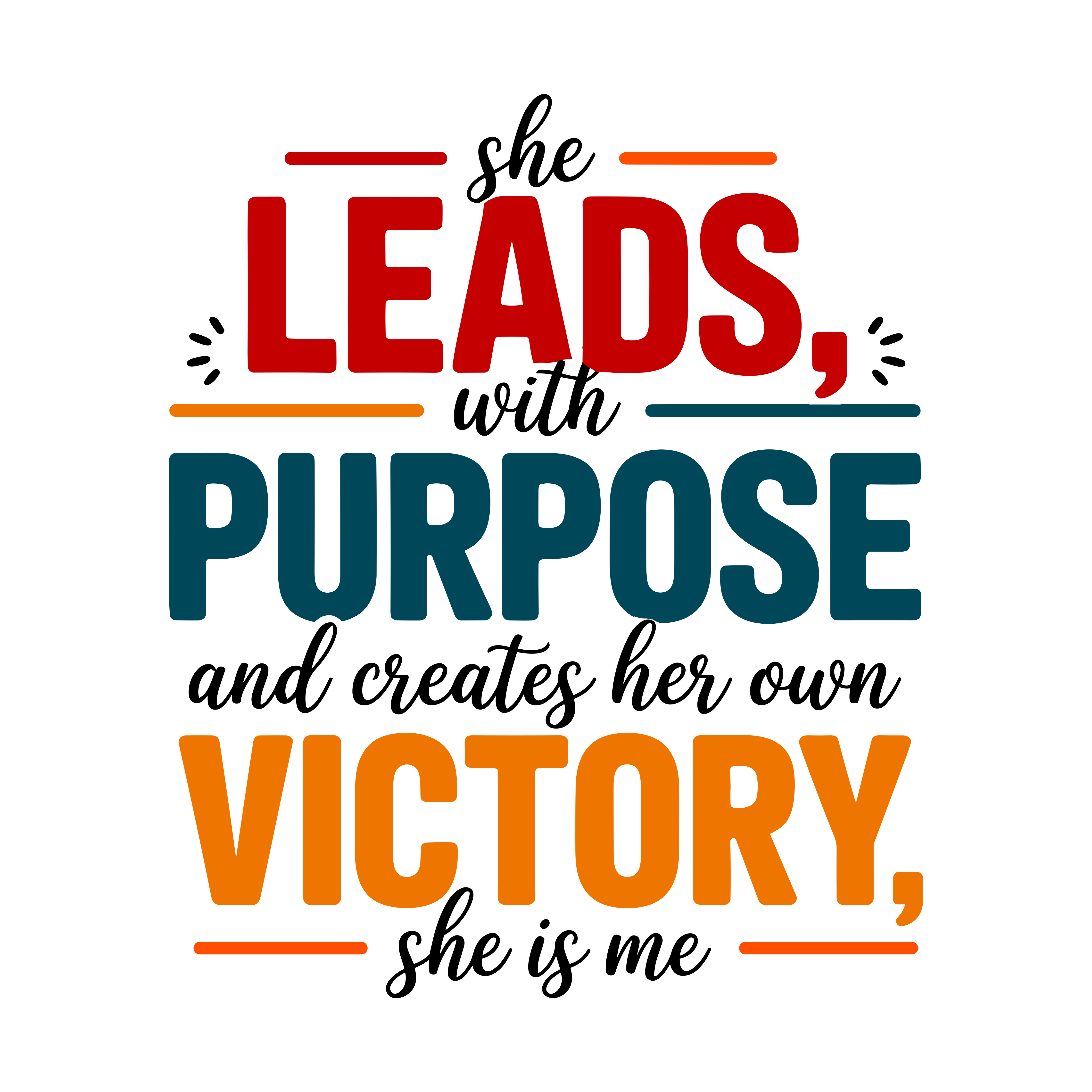 She Leads With Purpose And Victory DTF Transfer