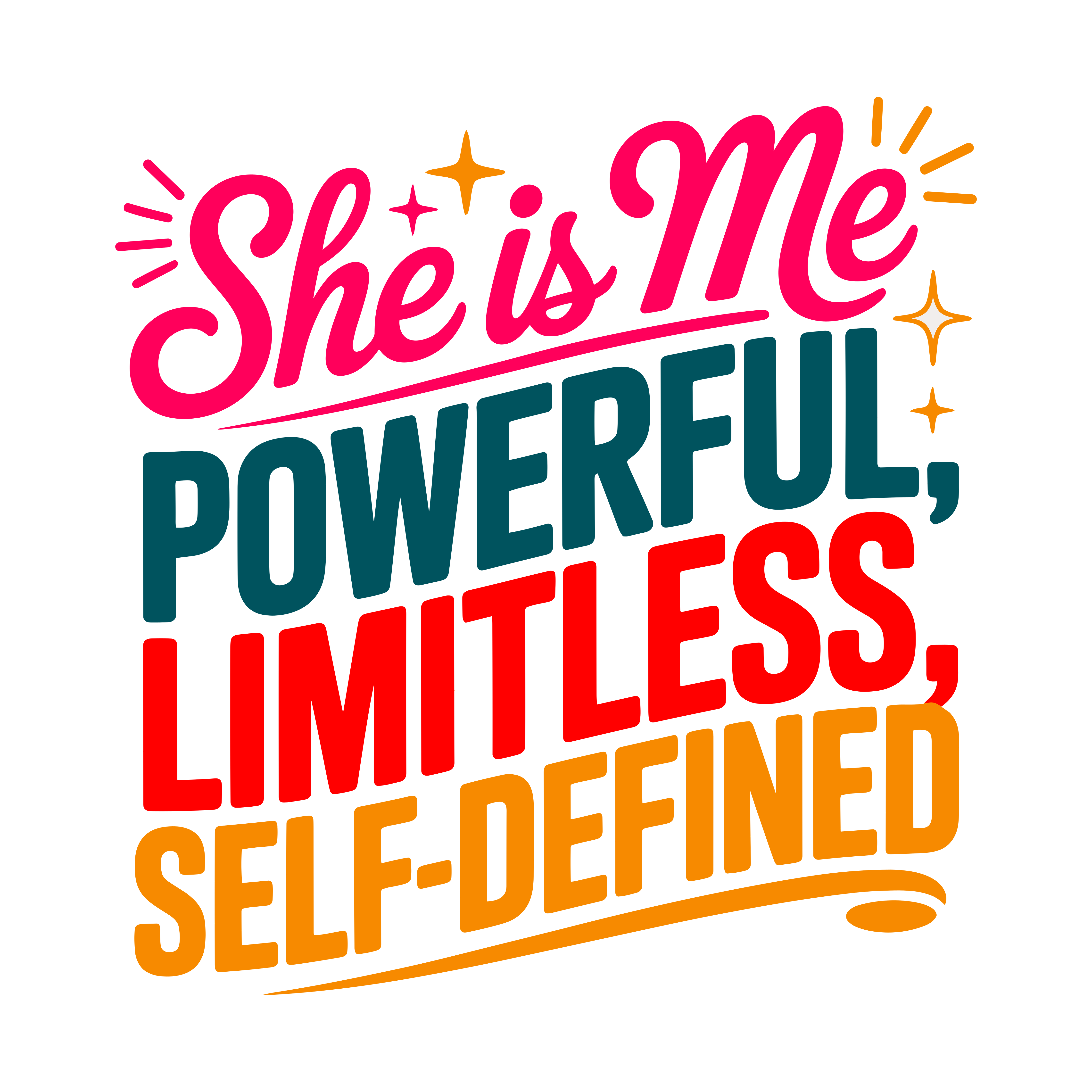 She Is Powerful Limitless And Self Defined DTF Transfer