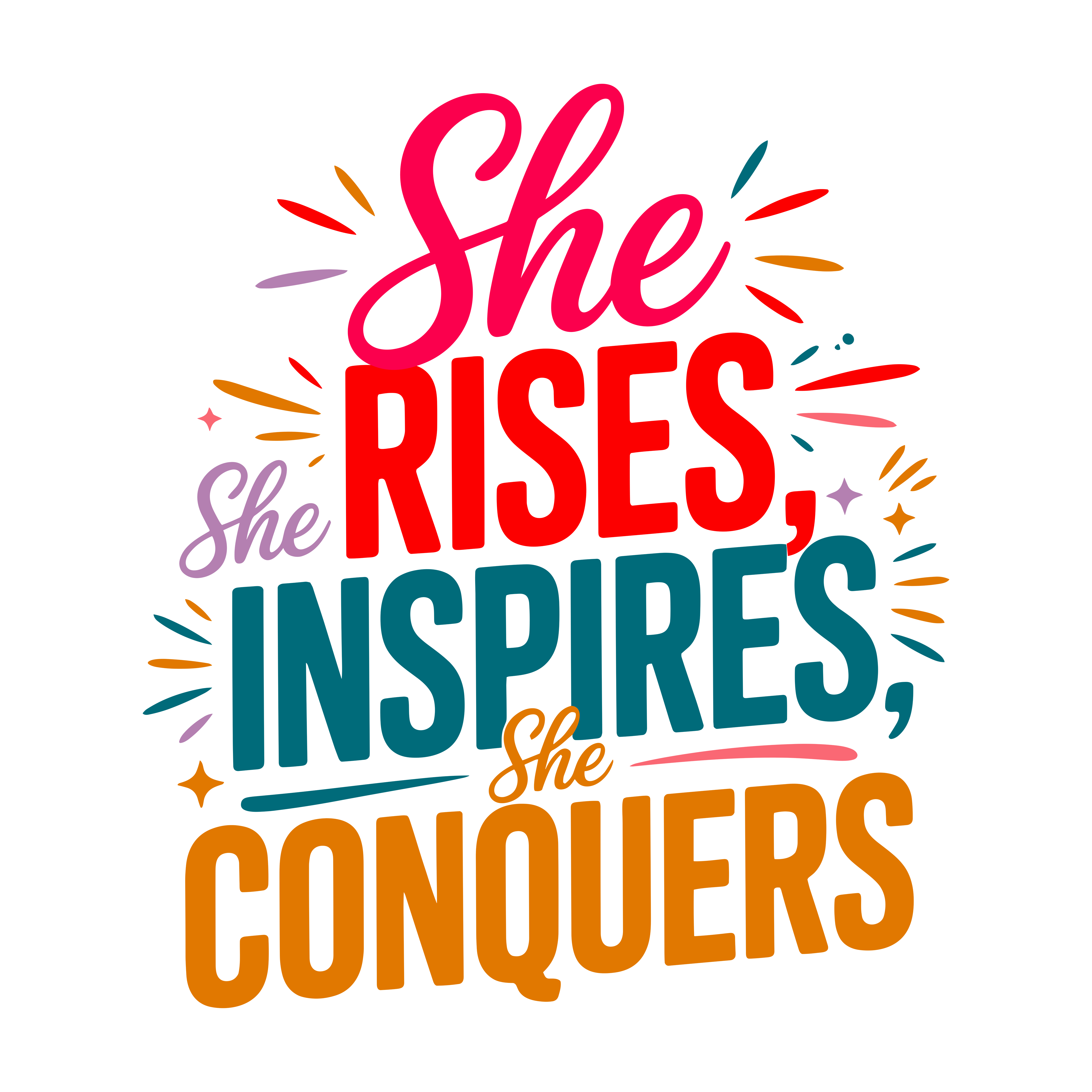 She Rises Inspires And Conquers DTF Transfer