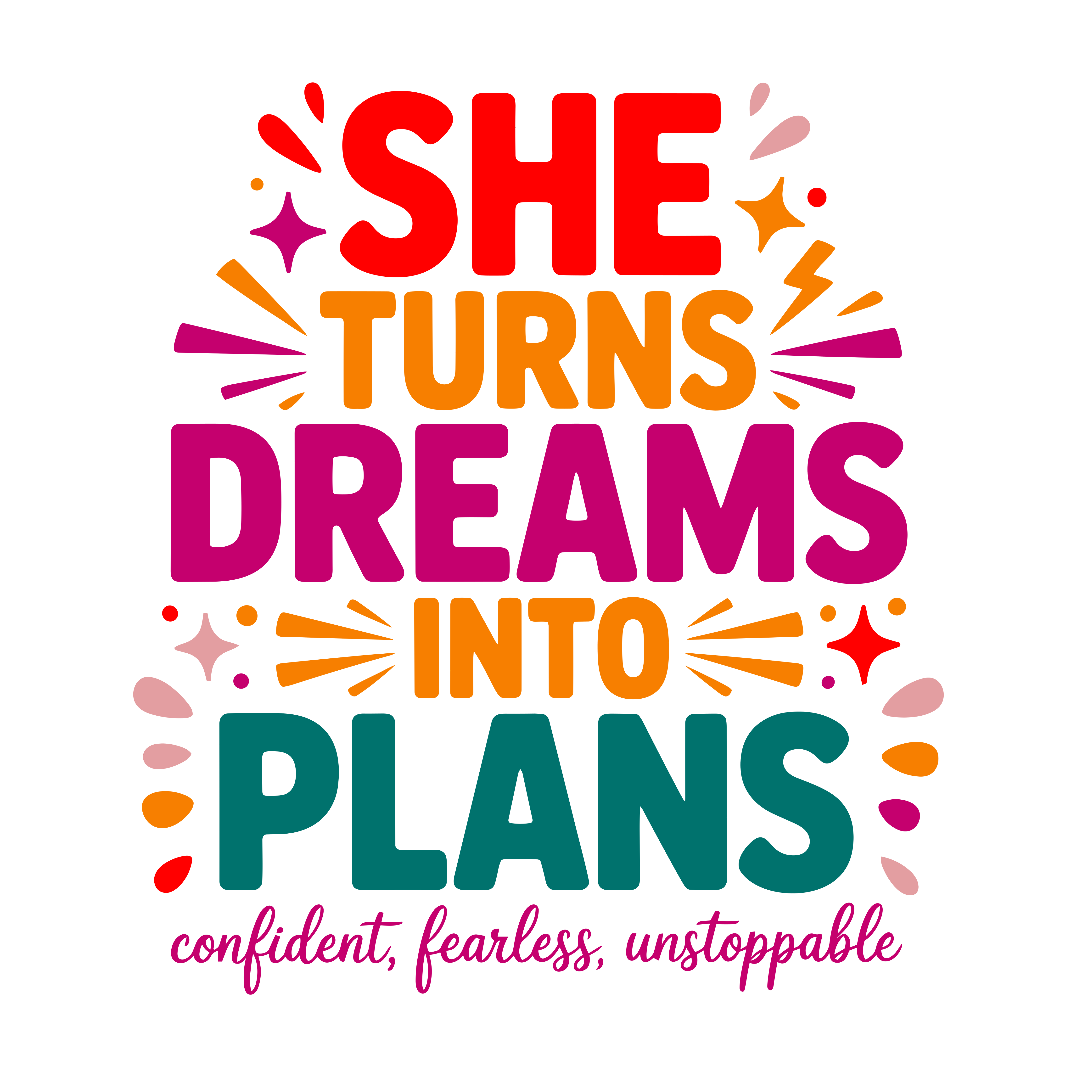 She Turns Dreams Into Plans DTF Transfer