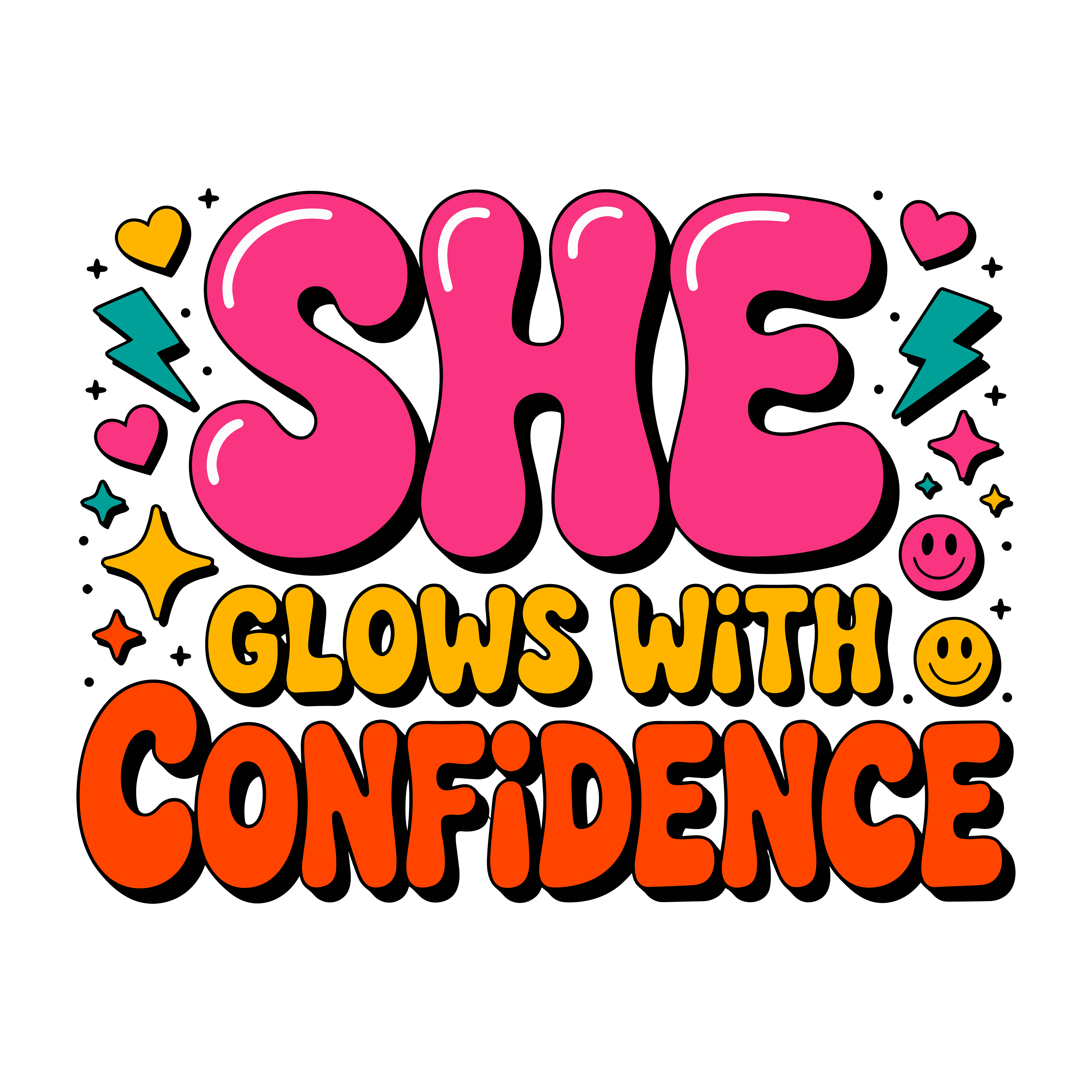 She Glows With Confidence DTF Transfer