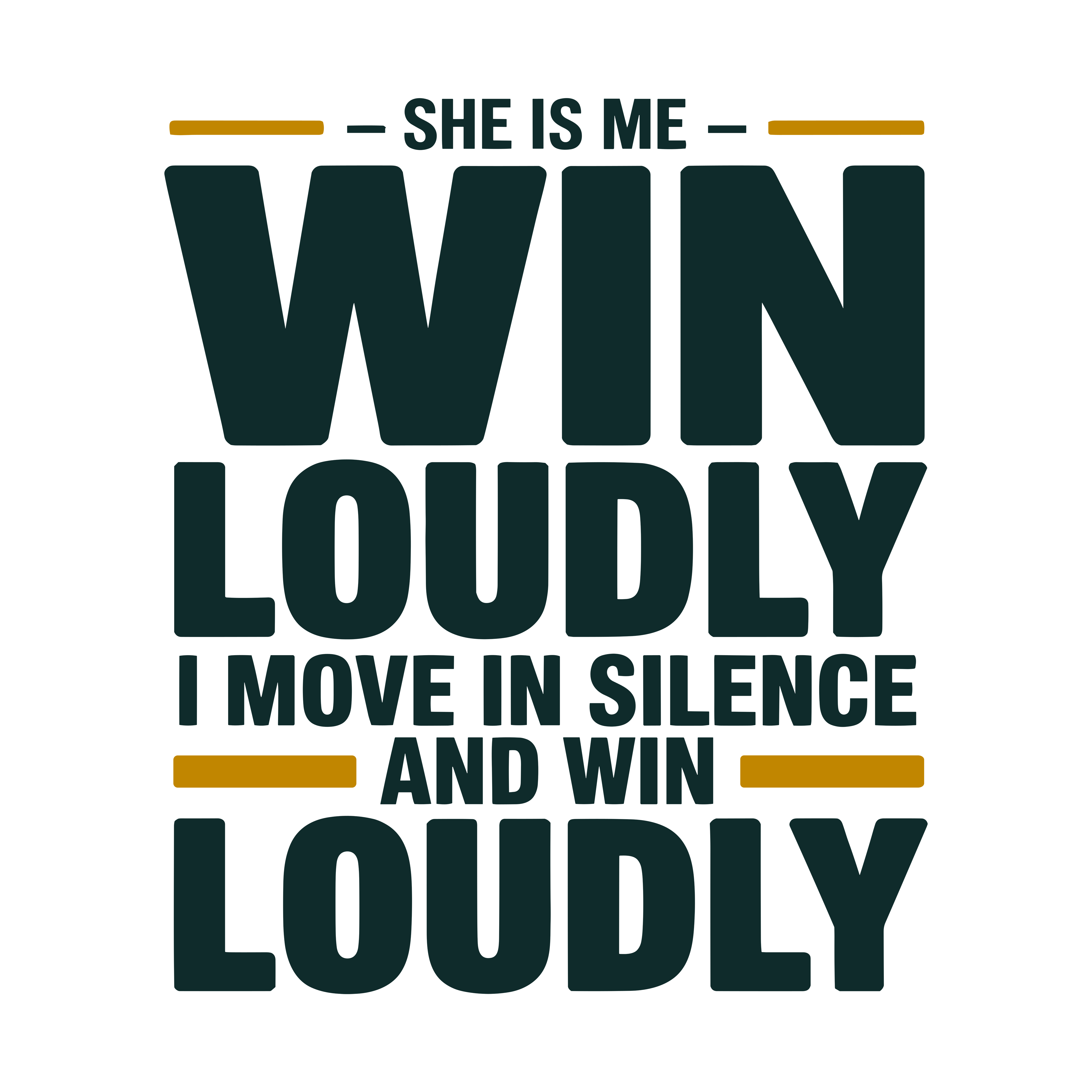 She Wins Loudly DTF Transfer