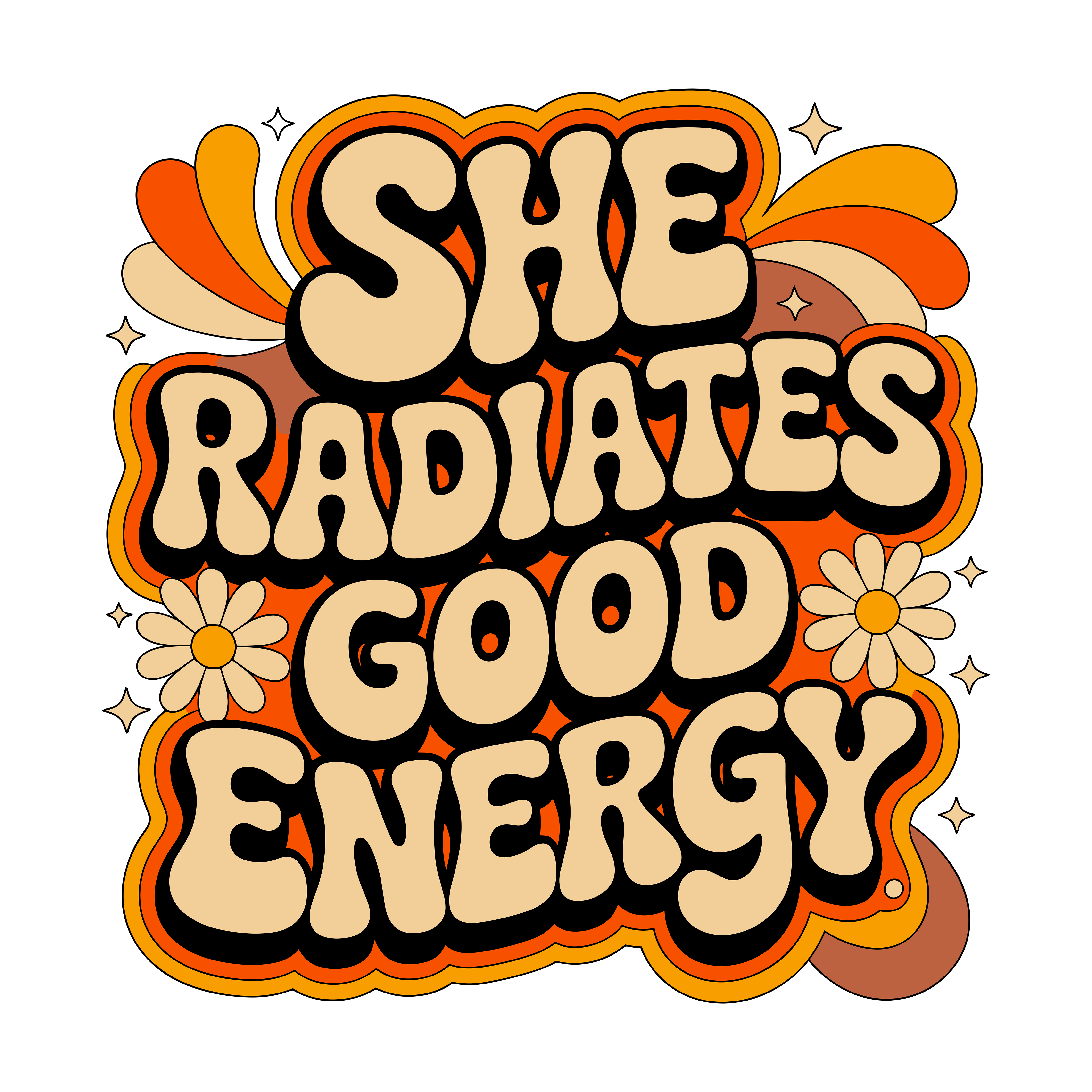 She Radiates Good Energy DTF Transfer