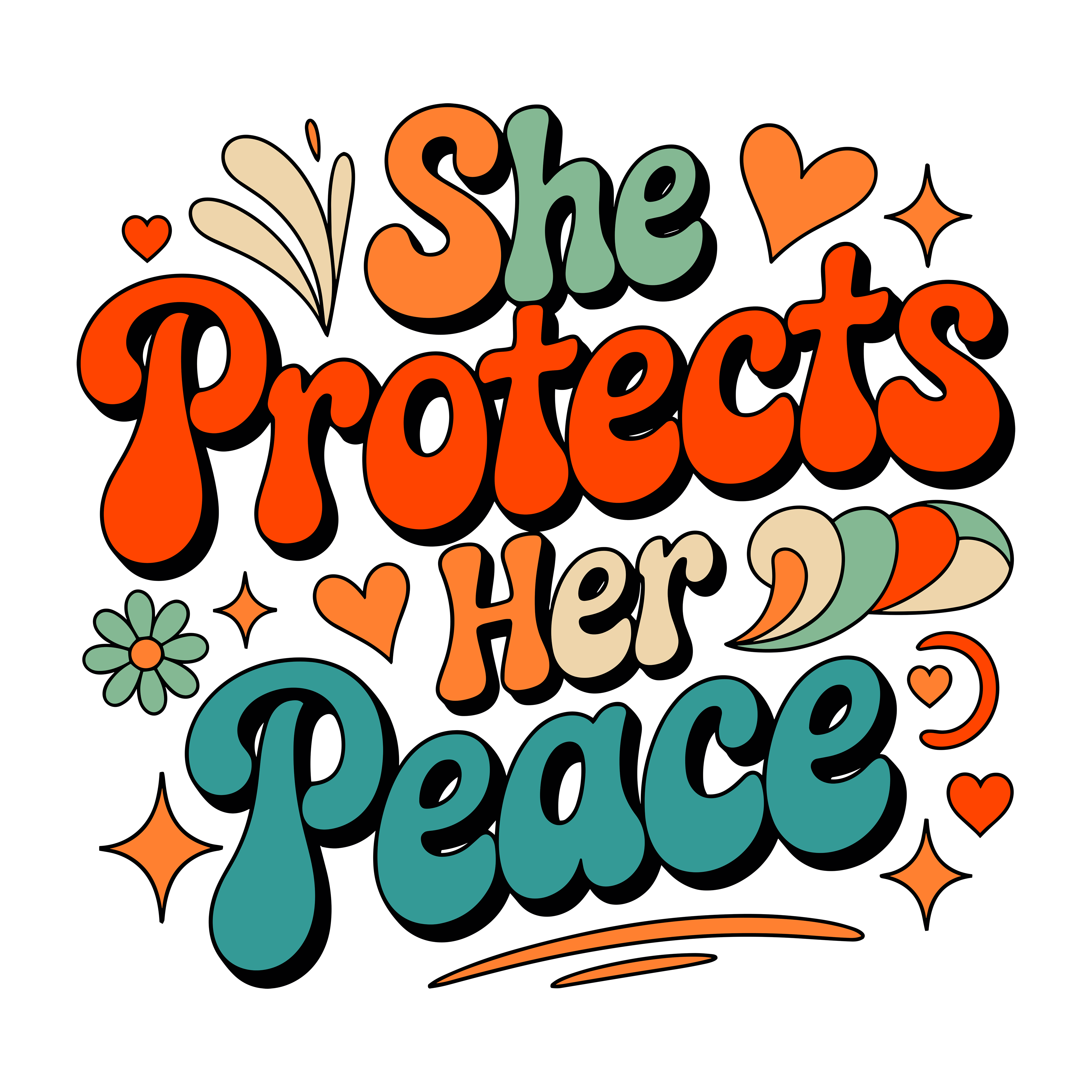 She Protects Her Peace DTF Transfer