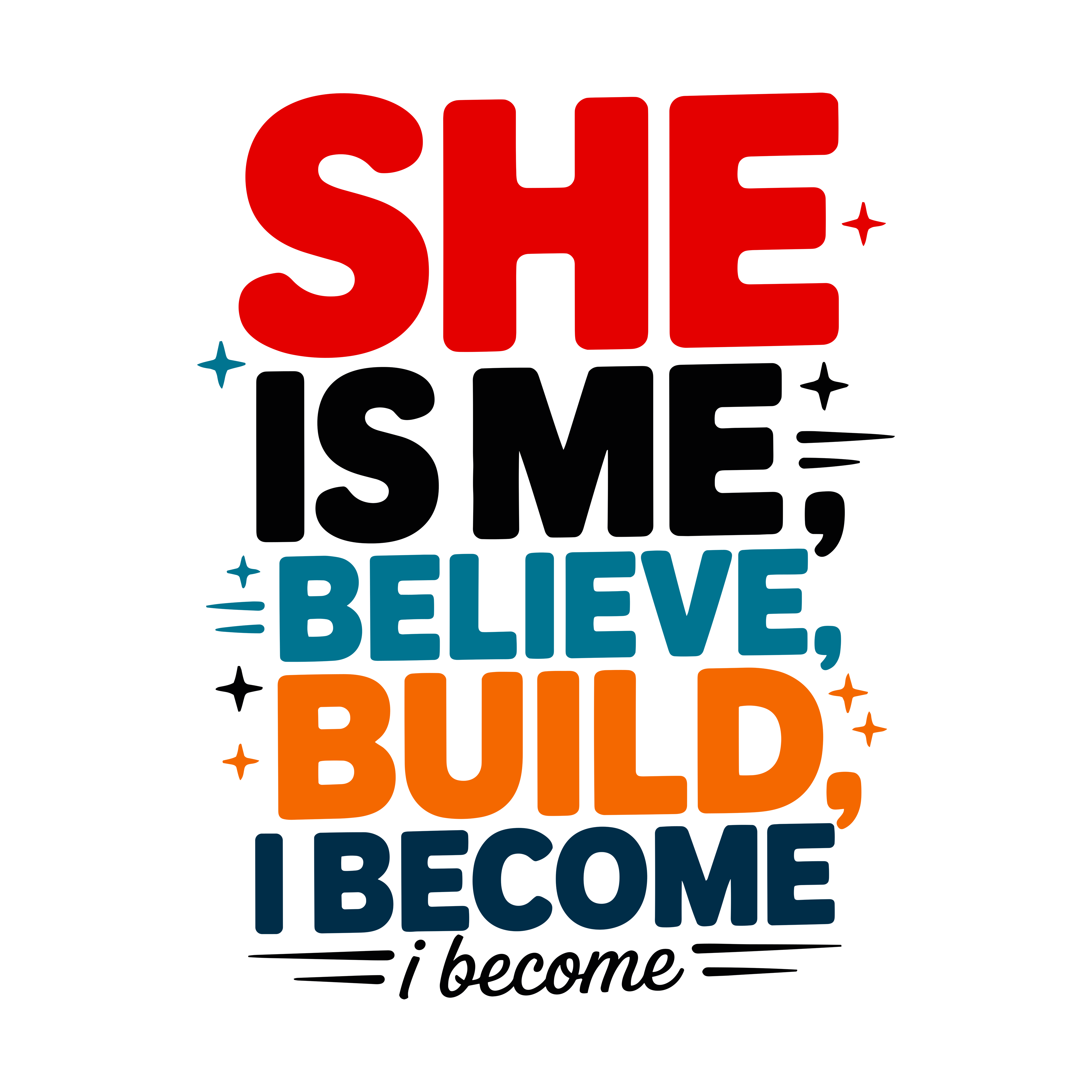 Believe Build Become DTF Transfer