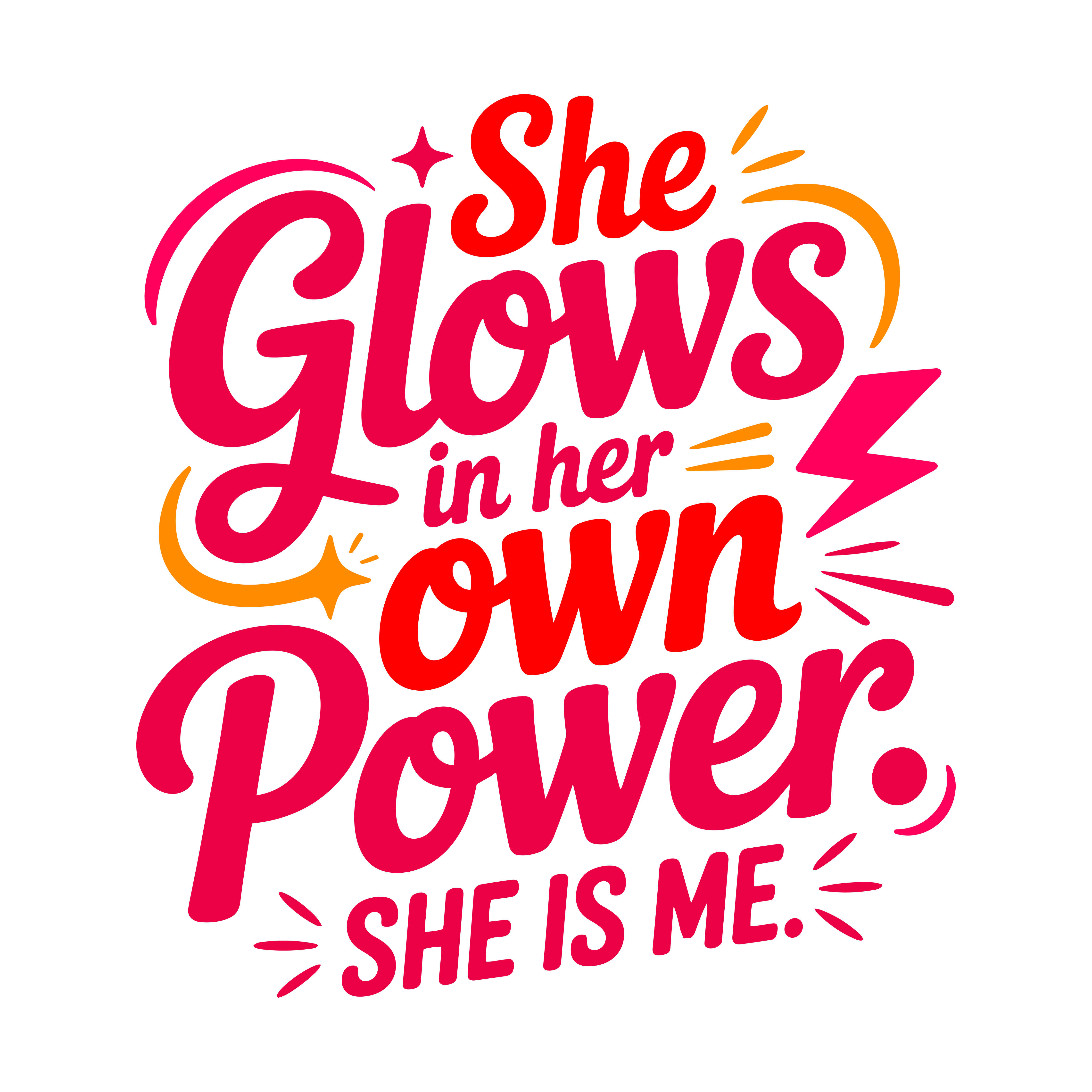 Glowing In Her Own Power DTF Transfer