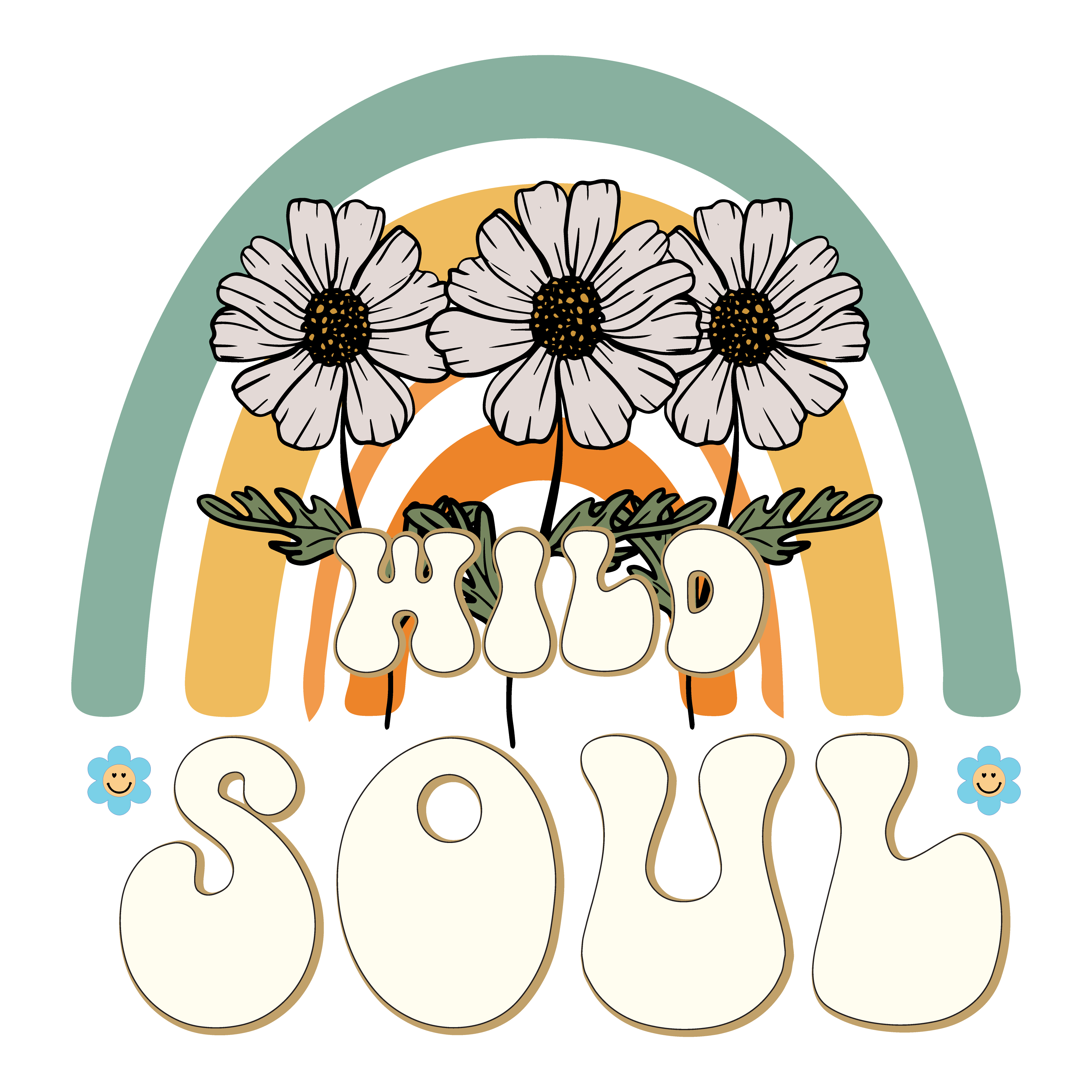 Wild Soul Boho Rainbow Feminine Spirit DTF Transfer