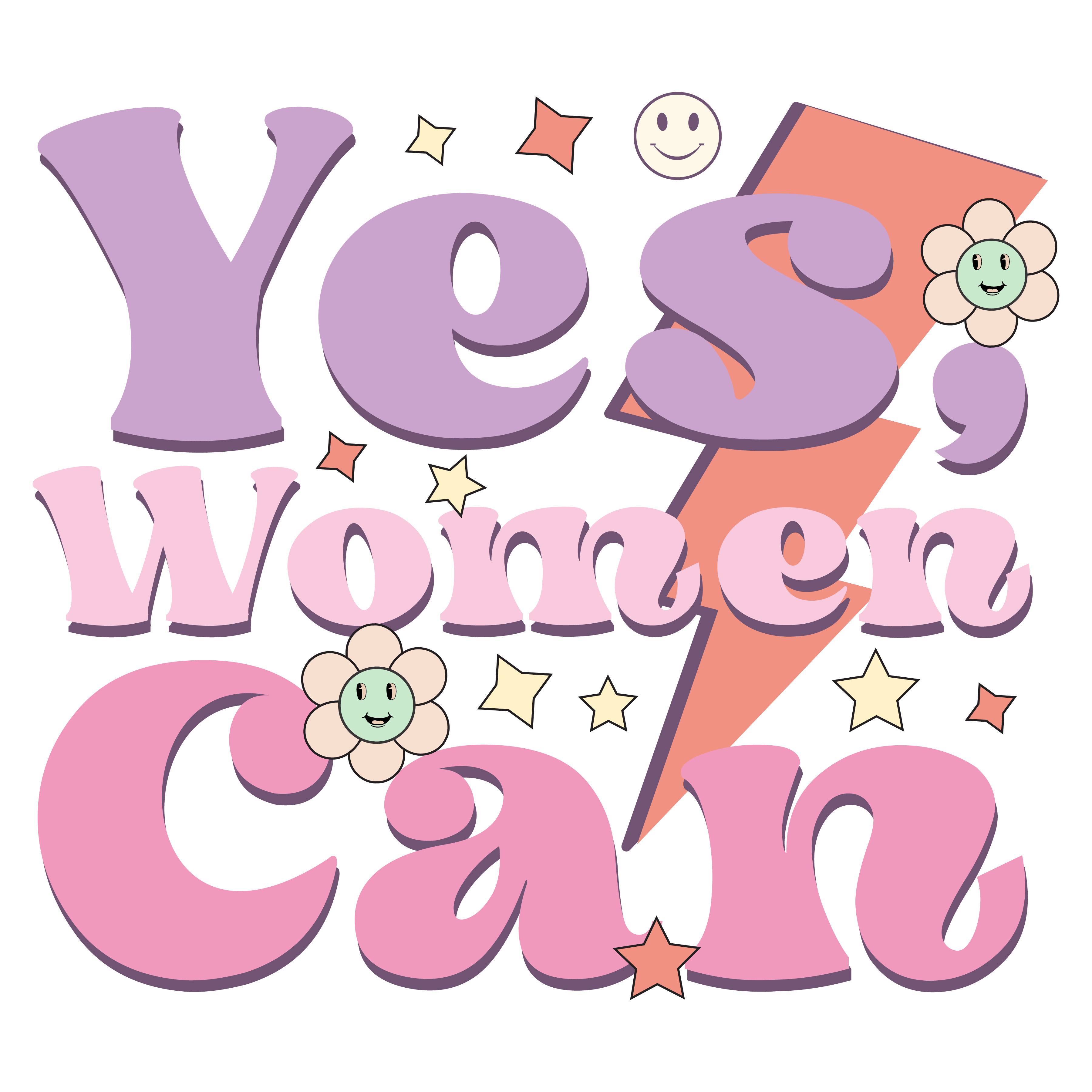 Yes Women Can Retro Equality DTF Transfer