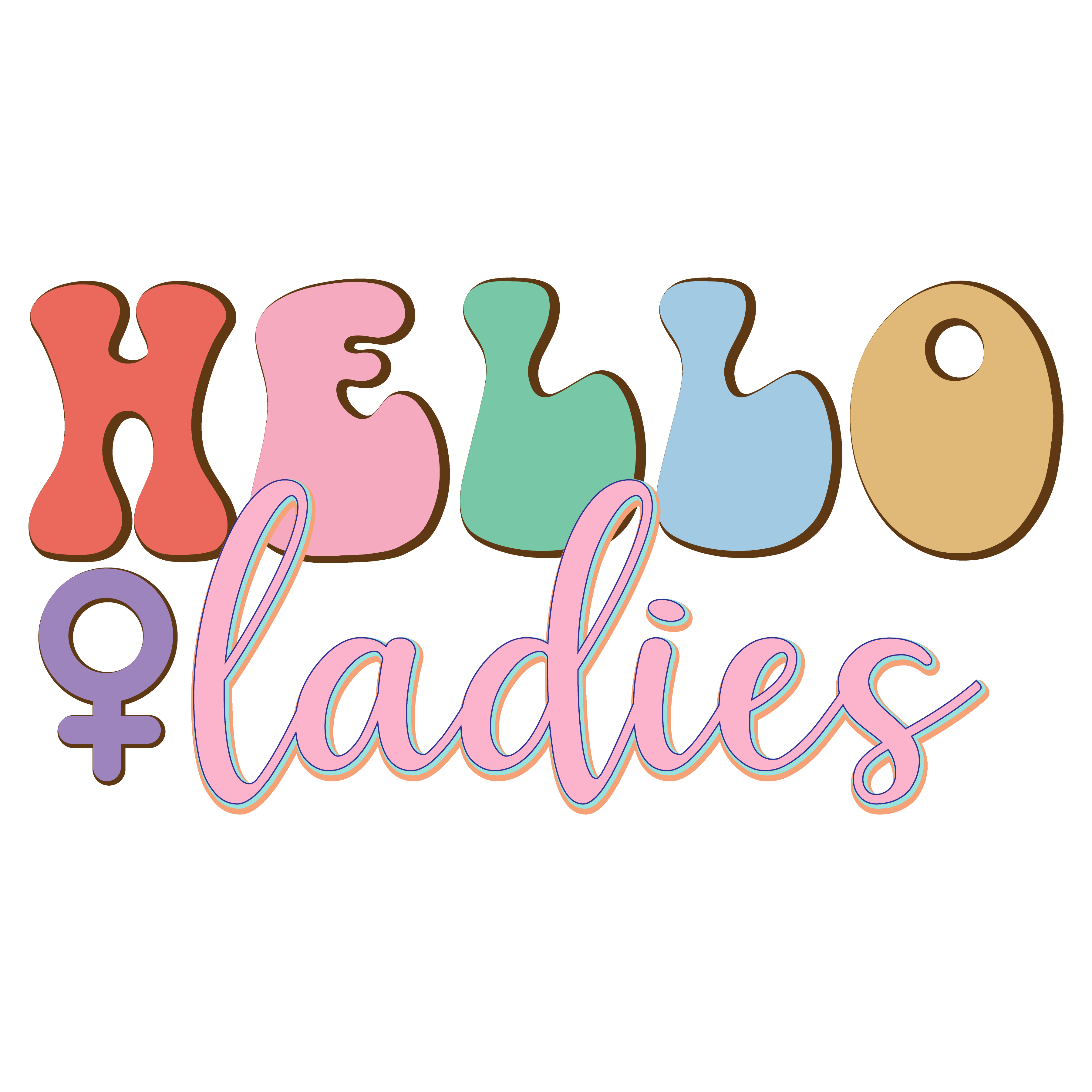 Hello Ladies Retro Feminist DTF Transfer