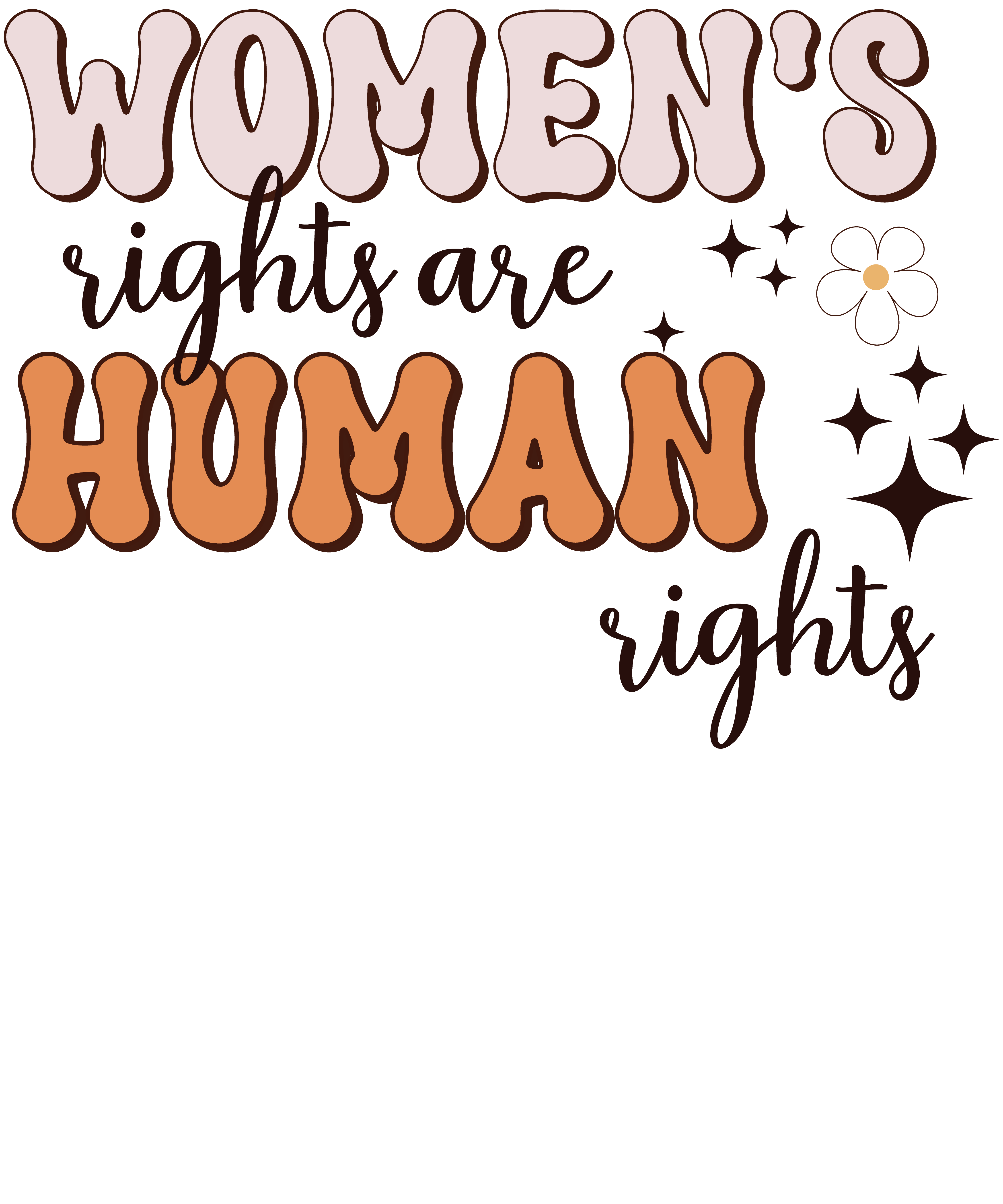 Womens Rights Are Human Rights Retro DTF Transfer