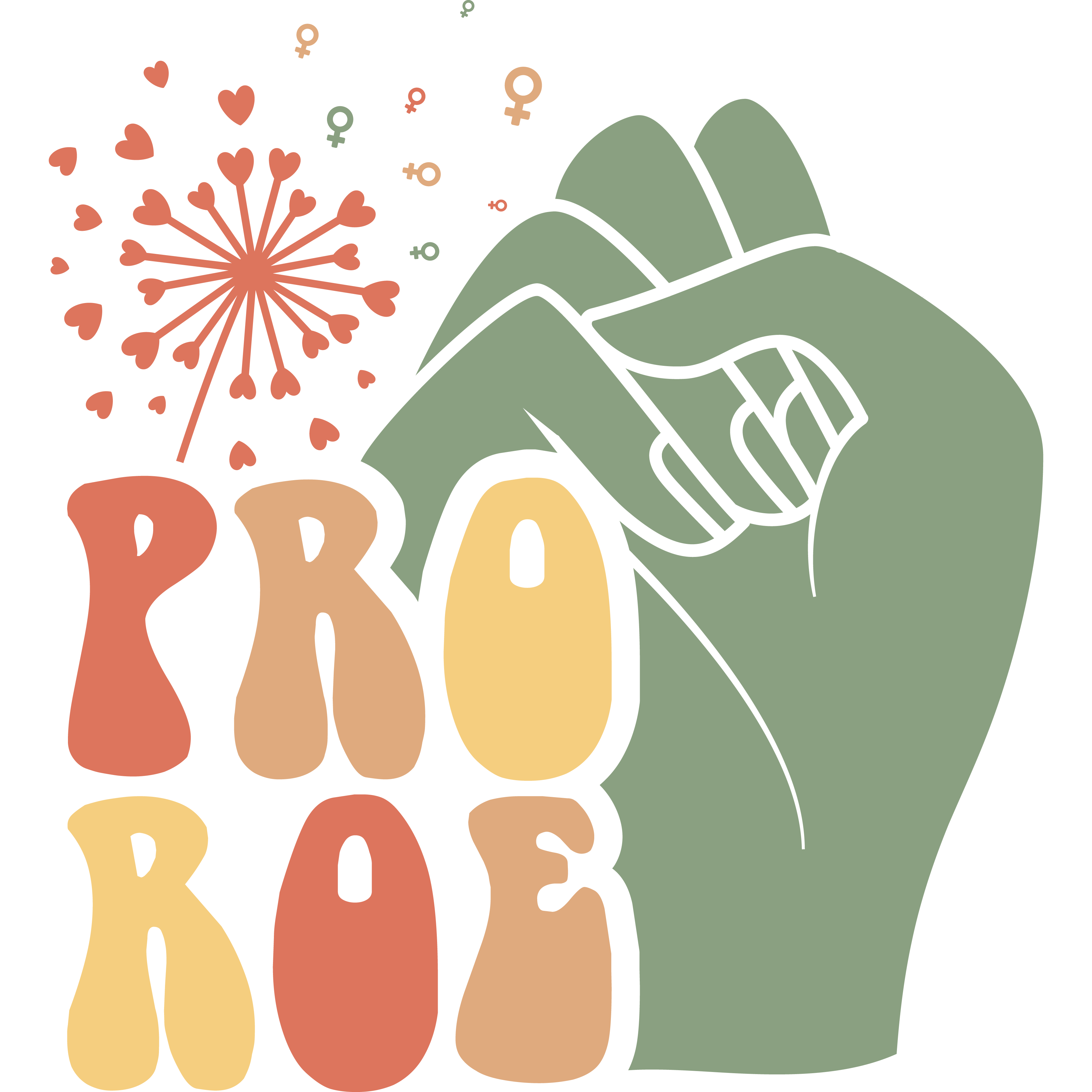 Pro Roe Raised Fist Womens Rights DTF Transfer