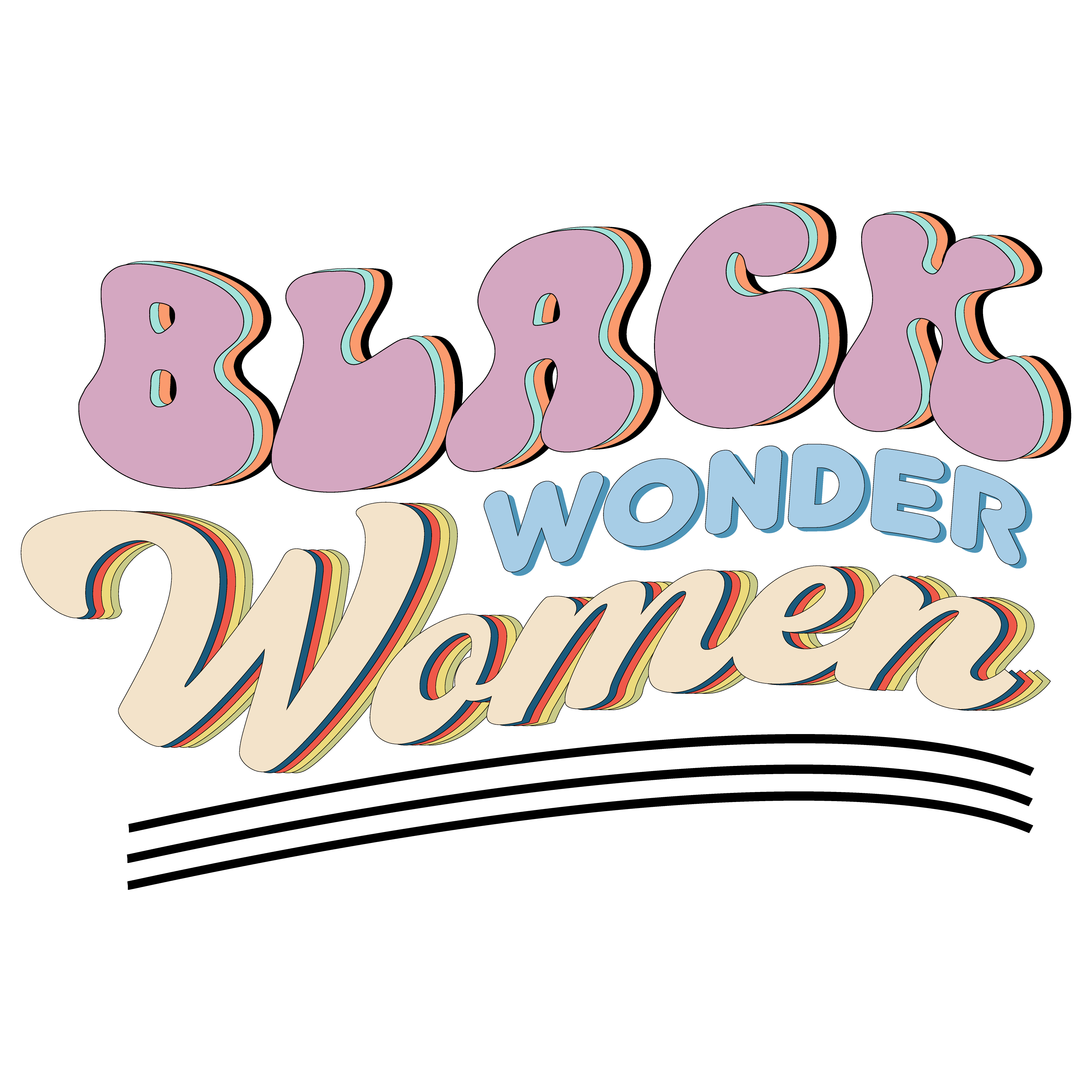 Black Wonder Woman Empowerment DTF Transfer