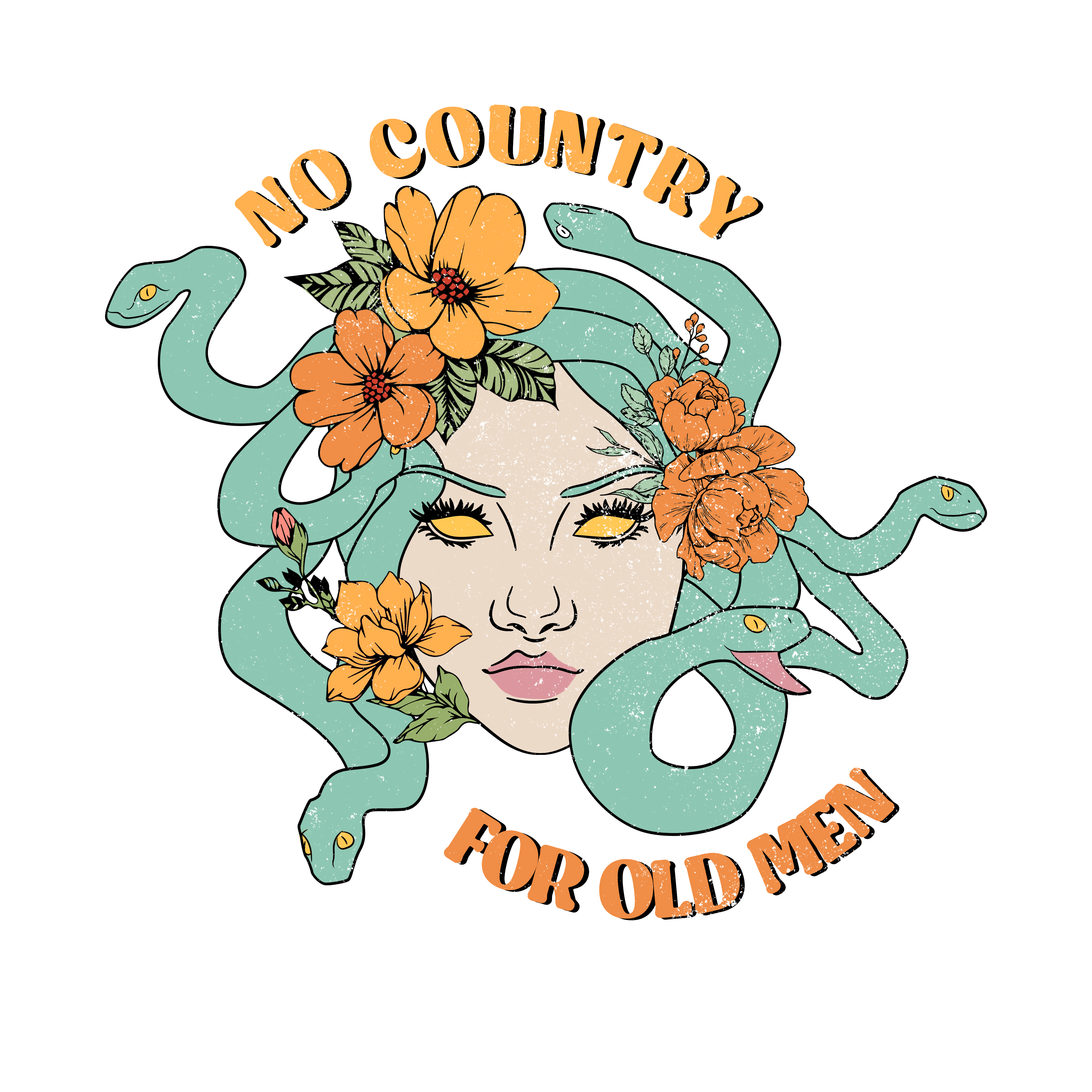 No Country For Old Men Medusa Feminist DTF Transfer