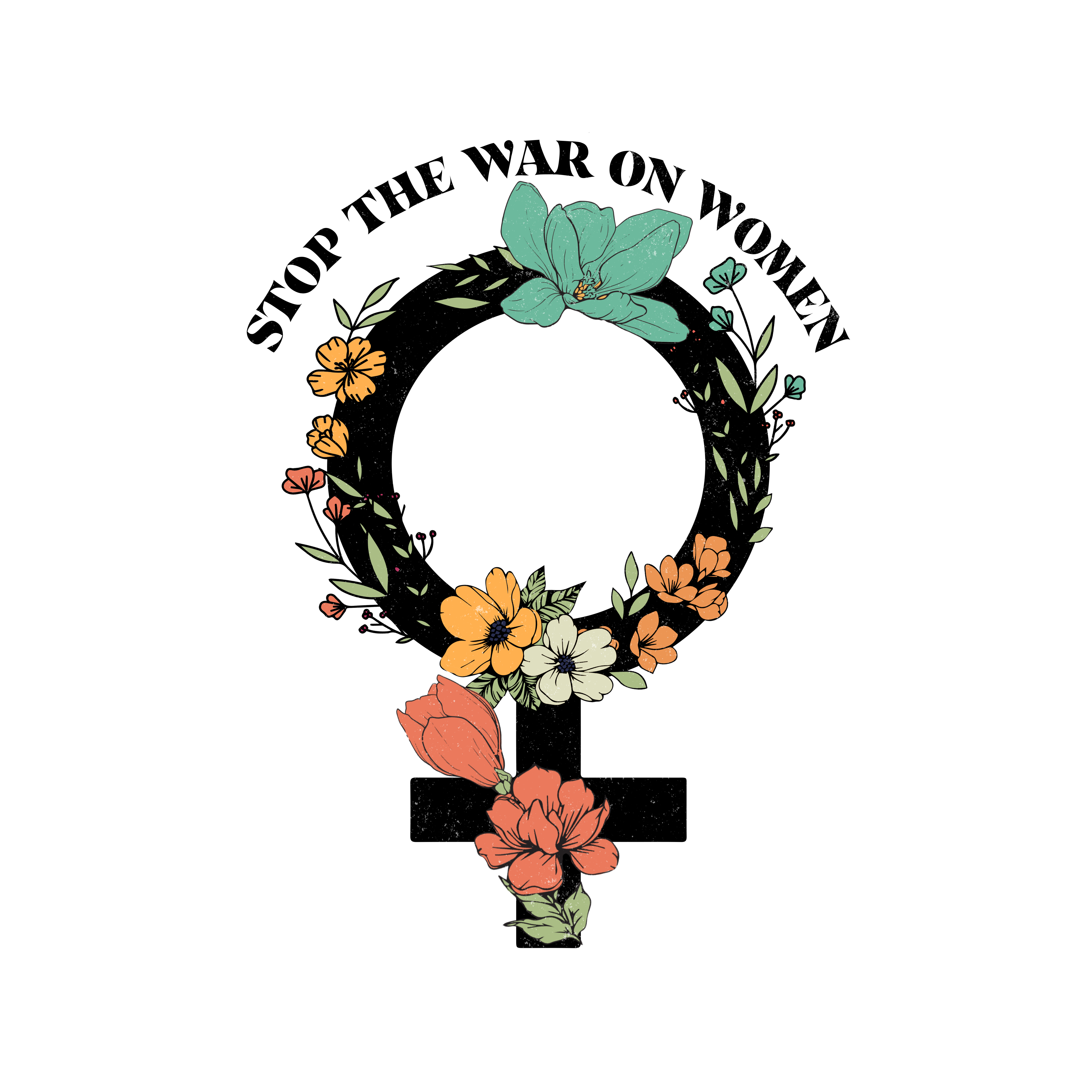 Floral Feminist Symbol Wreath DTF Transfer