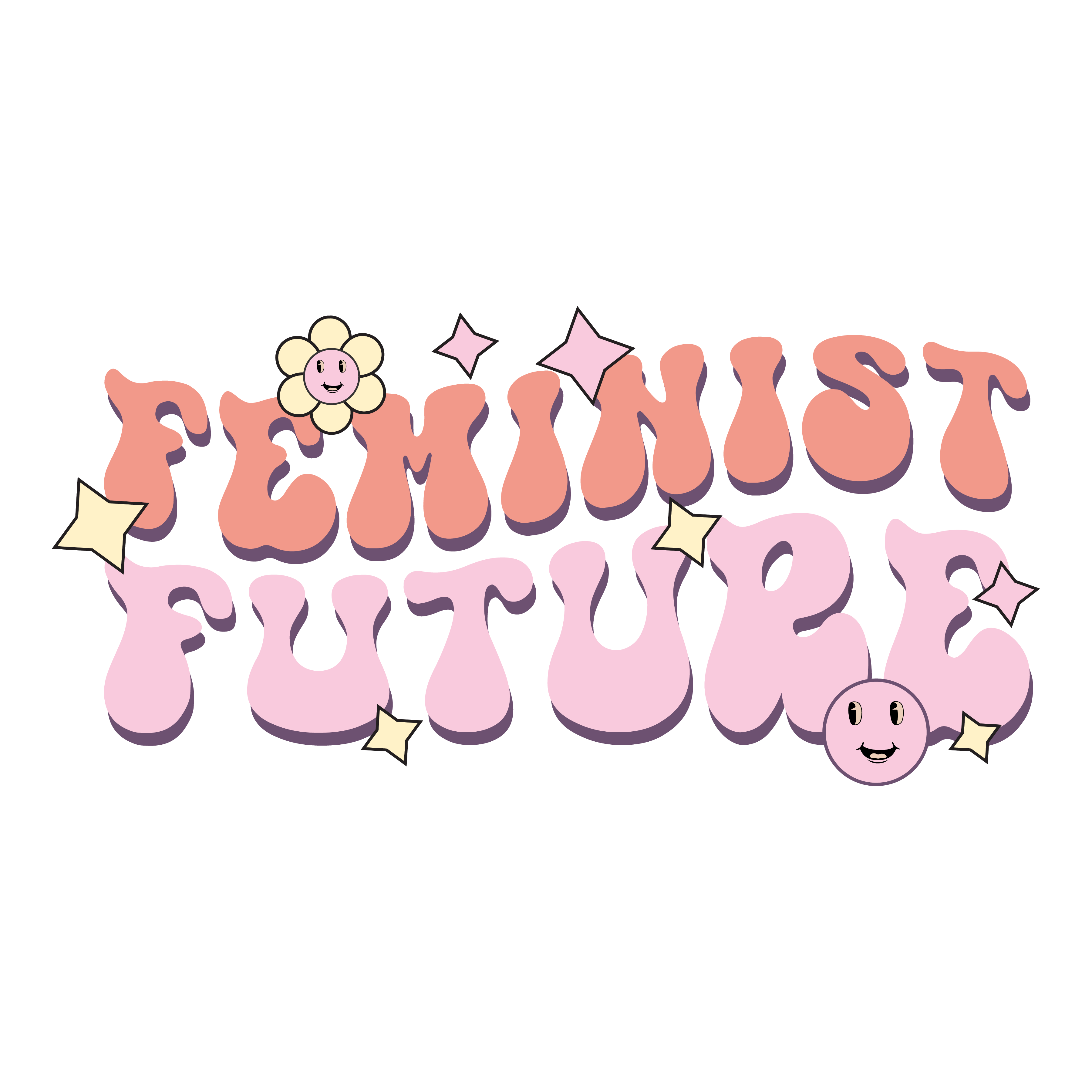 Feminist Future Groovy Typography DTF Transfer