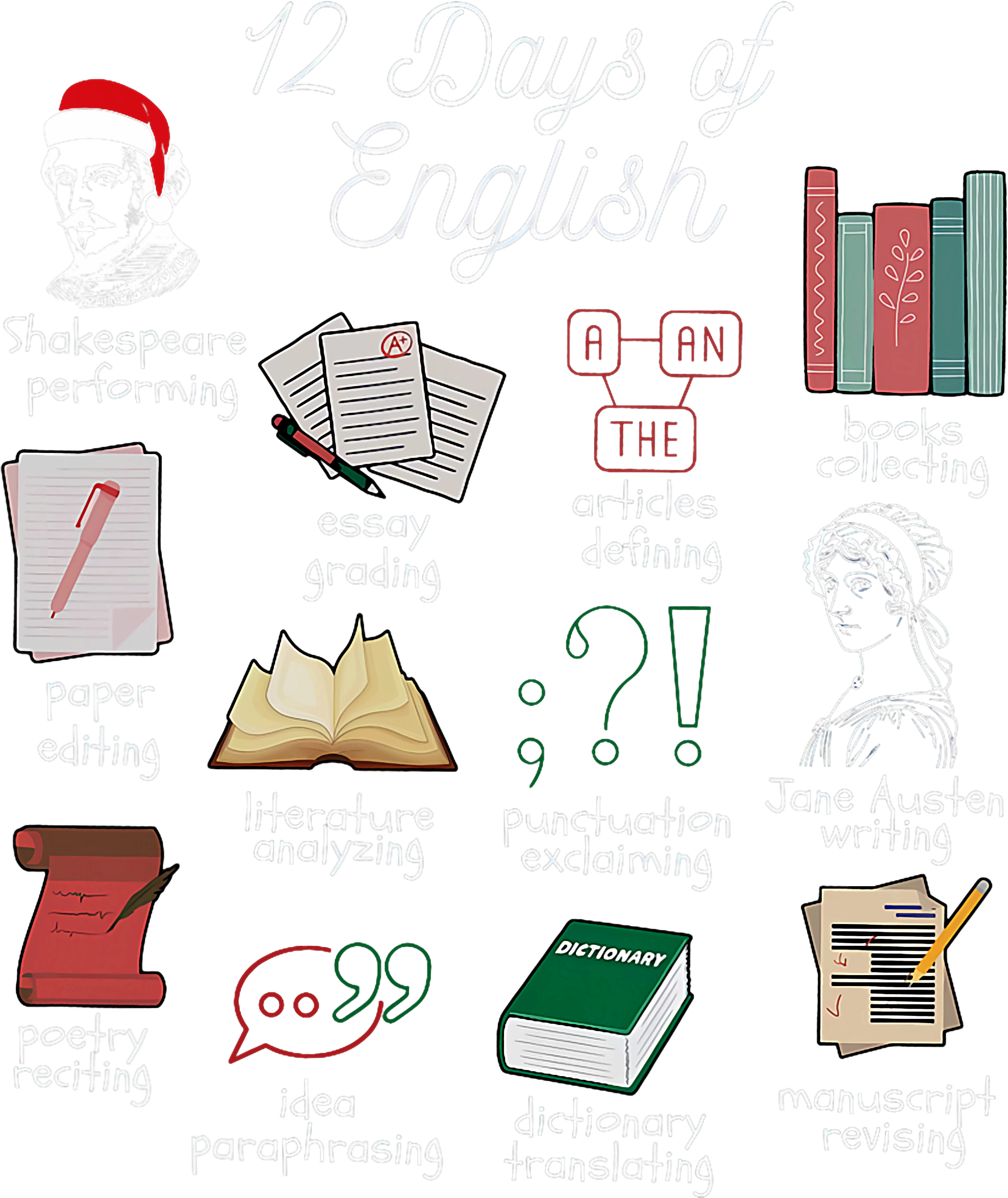 English Teacher Holiday Humor DTF Transfer