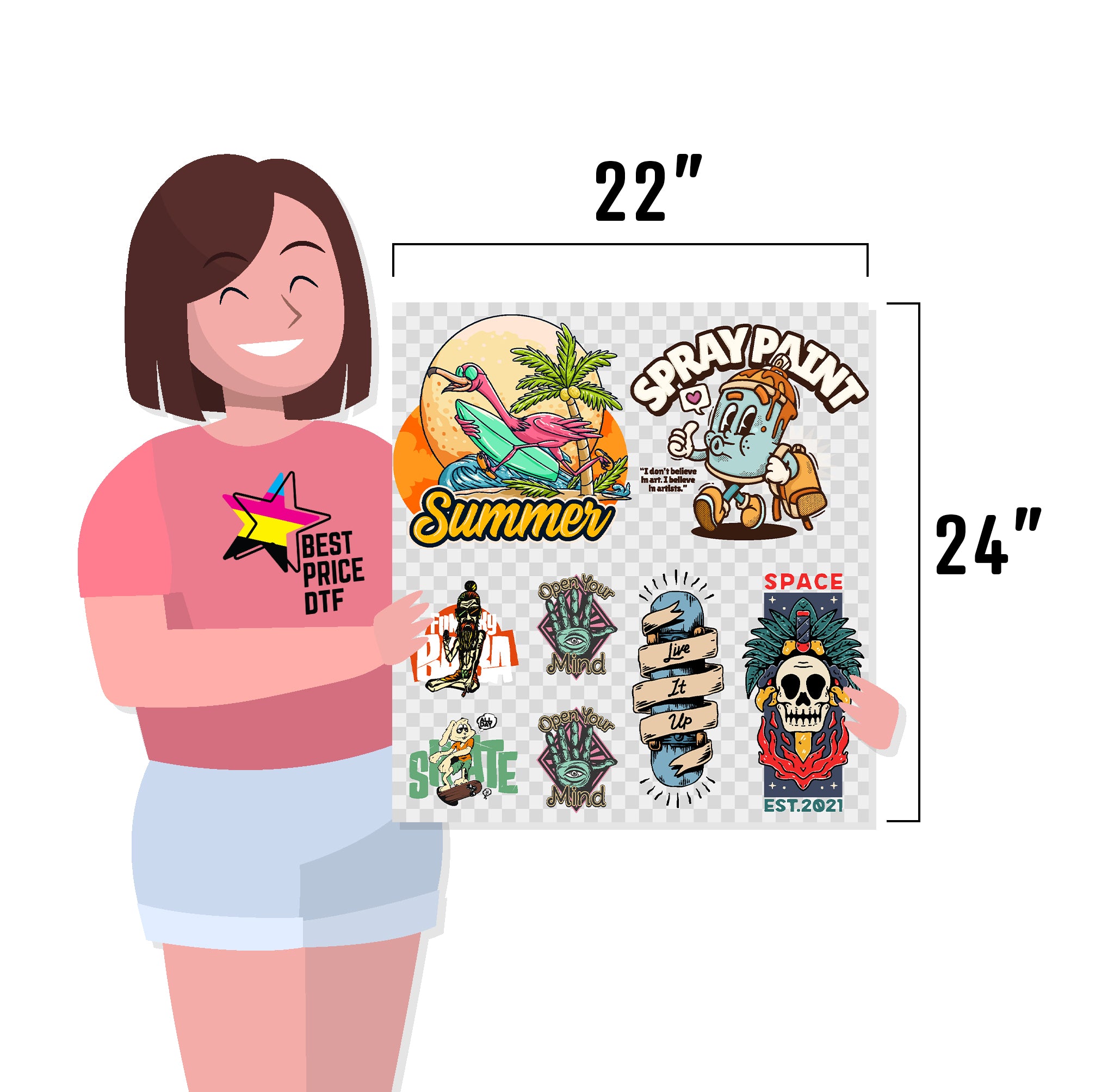 DTF Gang Roll 22 x 24 inch (2 ft).