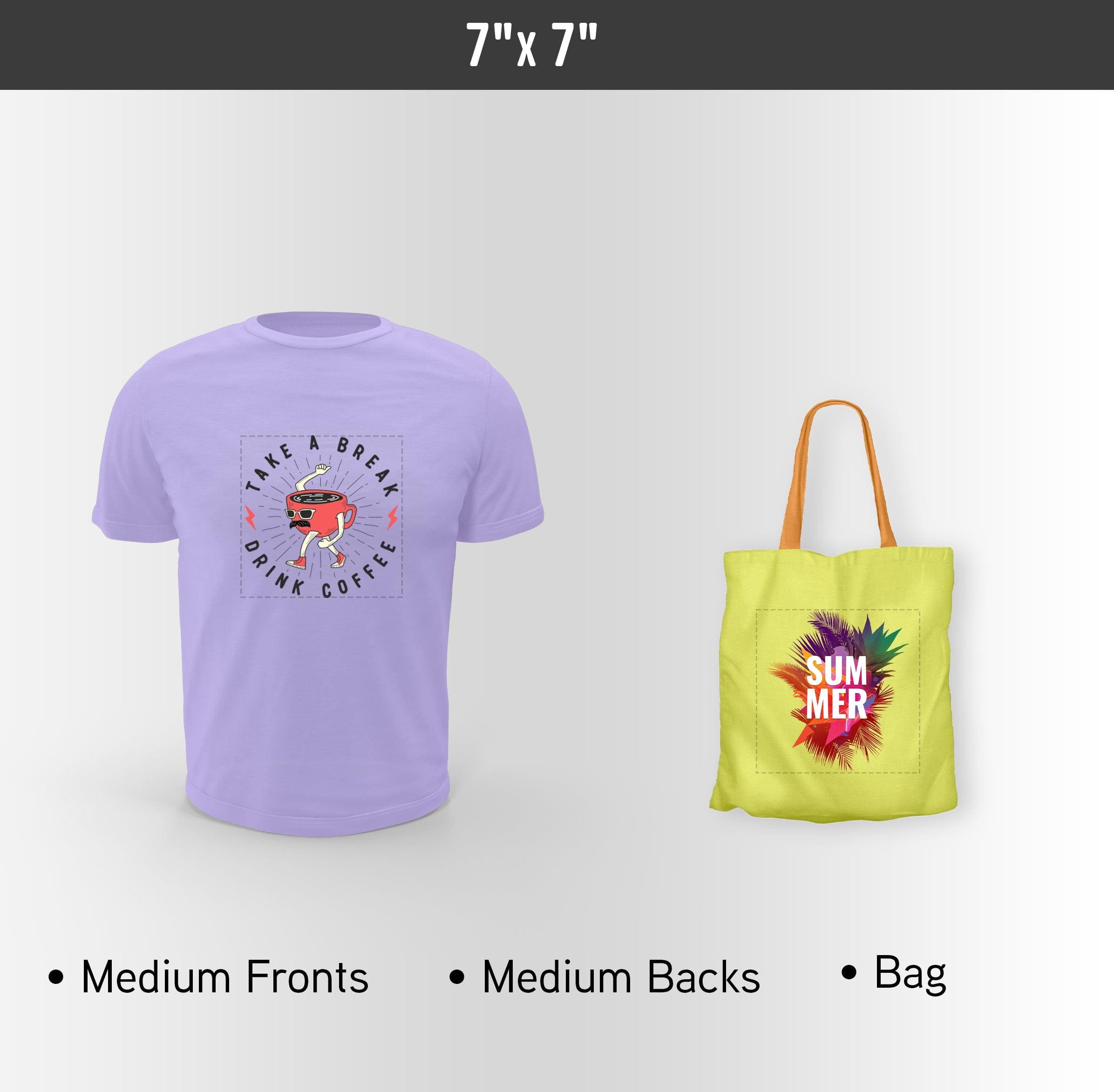 DTF Sheets 7 x 7 inch.